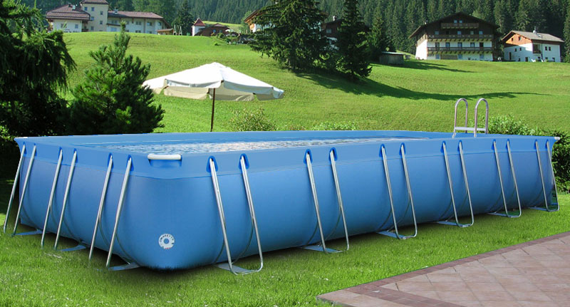 Piscina fuori terra rettangolare garda italica 8,00x4,00 h.1,40m ... Piscine esterne fuori terra