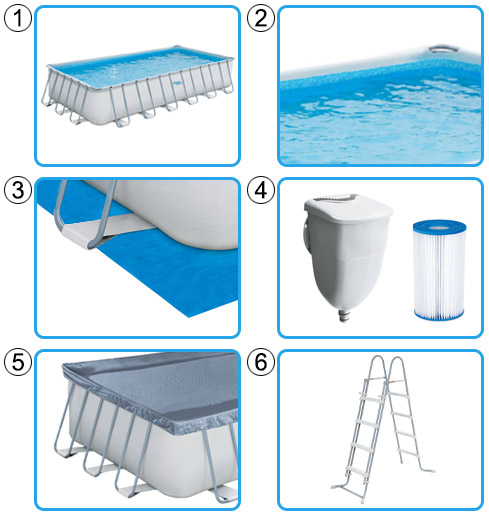Piscina Fuori Terra ELITE METAL FRAME rettangolare - KIT EASY