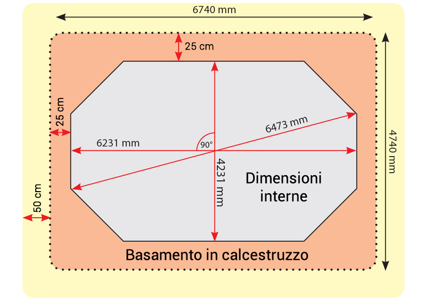 Piscina PoolWood in legno 6,72 x 4,72 x 1,46 m