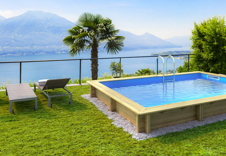 Piscina serie PoolWood quadrata in legno