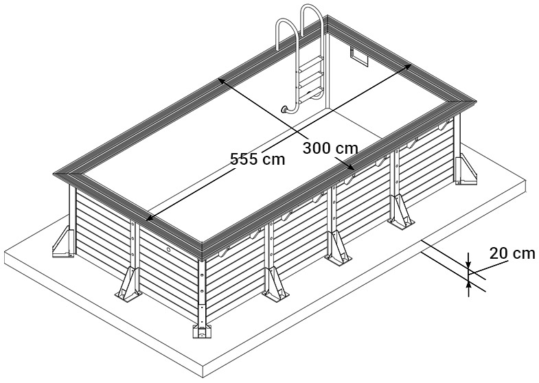 Dimensioni piscina in legno Northwood 555