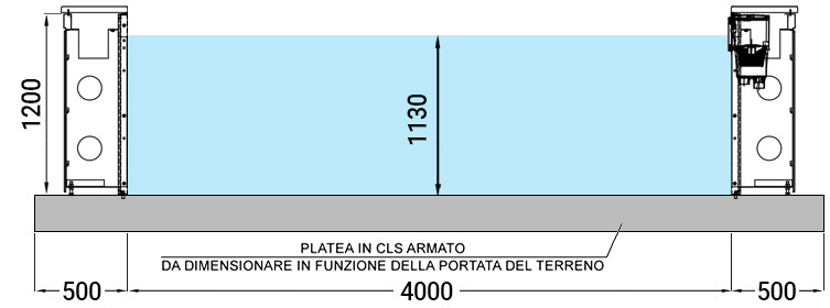 Dimensioni piscina in pannelli d'acciaio ITALIKA Steel VISTA