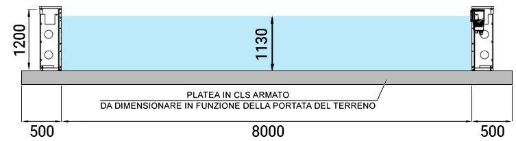 Dimensioni piscina in pannelli d'acciaio ITALIKA Steel VISTA