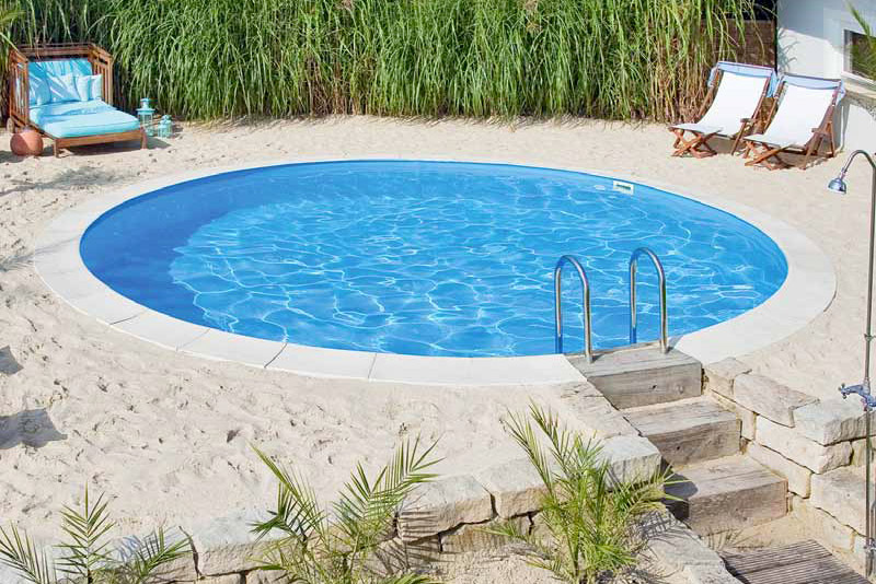 Esempio installazione piscina interrata in lamiera CLIO