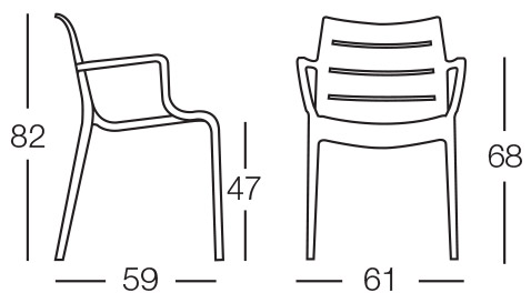 Dimensioni Poltrona SUNSET by Scab