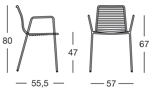 Dimensioni sedia SUMMER