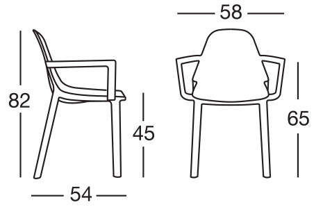 Dimensioni poltrona PIU' by Scab