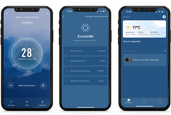 App Poolex pompa di calore piscina