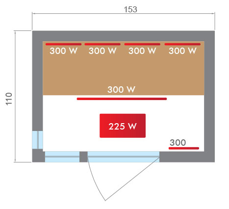 Sauna a raggi infrarossi DAPHNE da 3 posti