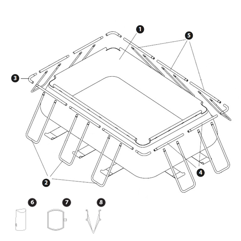 Ricambi piscina fuori terra Swing Frame rettangolare