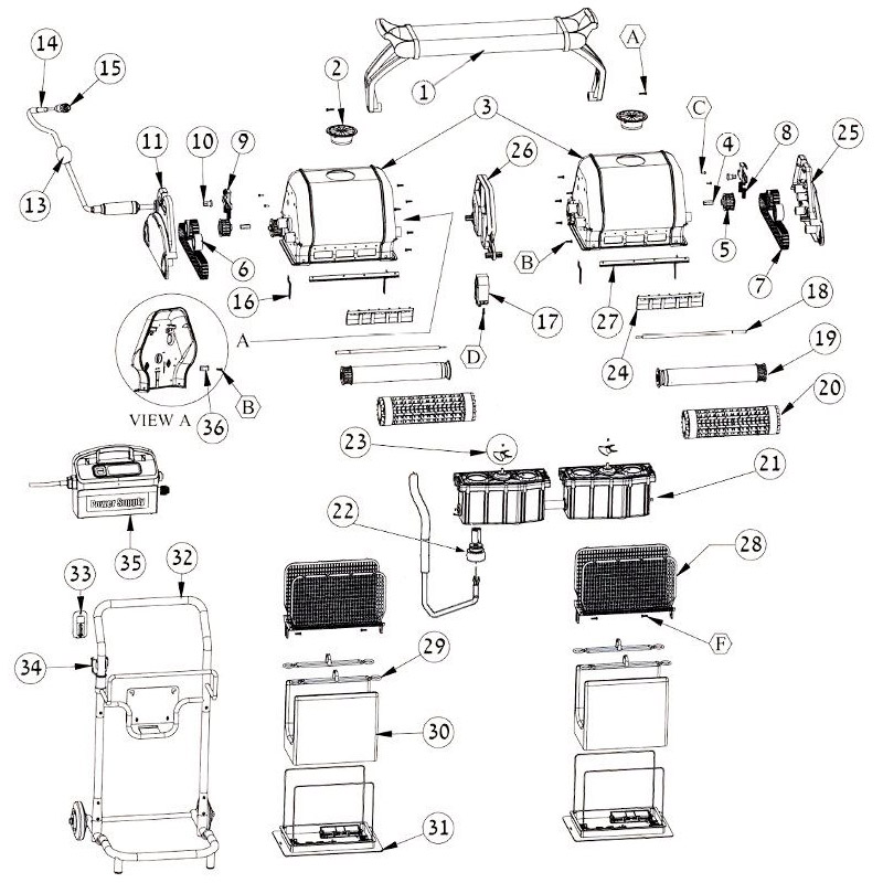 Ricambi per robot piscina 2x2 gyro