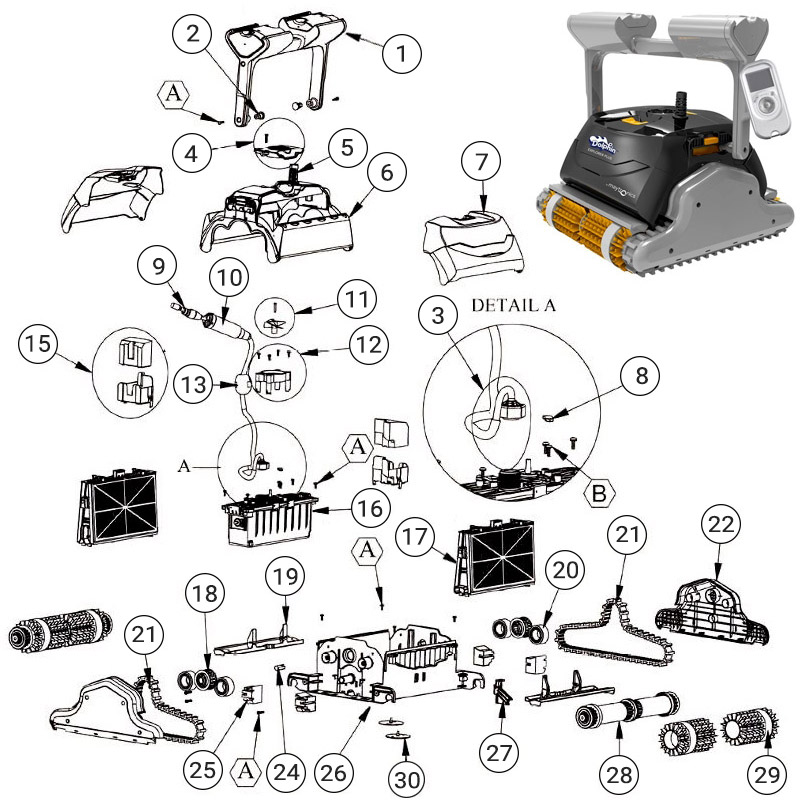 Ricambi robot dolphin explorer plus