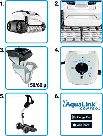 Materiale incluso Robot piscina Zodiac Voyager RE 4670 iQ Materiale incluso Robot piscina Zodiac Voyager RE 4670 iQ
