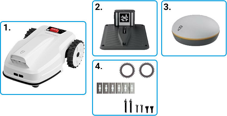 Materiale incluso robot tagliaerba senza filo perimetrale FJD FV2000