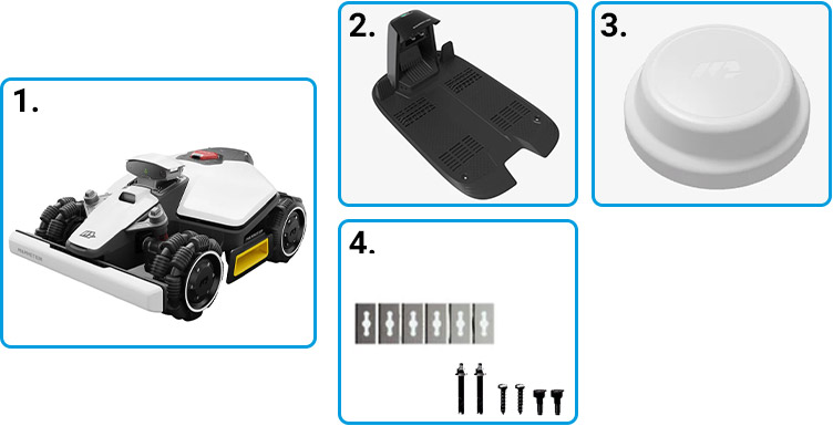 Materiale incluso robot tagliaerba senza filo perimetrale LUBA mini AWD