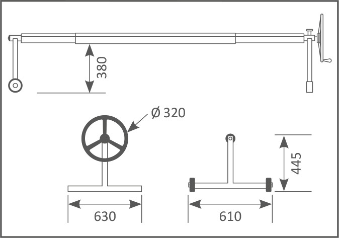 dimensioni Rullo avvolgitore per piscine interrate