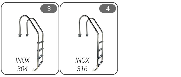 Scalette in acciaio per piscina interrata Italika