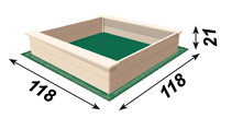 Dimensioni sabbiera Shell chiusa