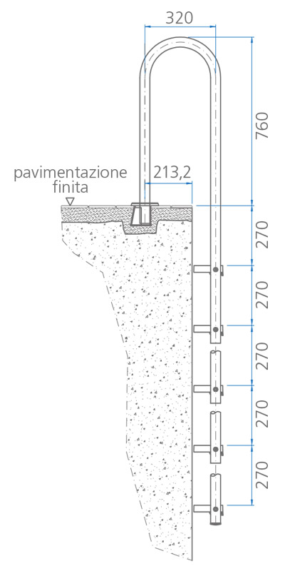 Scaletta per piscina interrata slim