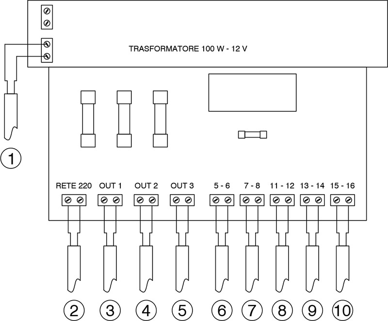 Specifiche Morsetti quadro elettrico T-CONTROL 2