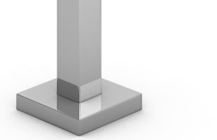 Doccia ad acqua calda e fredda TECNO CUBE SQUARE in acciaio 316L