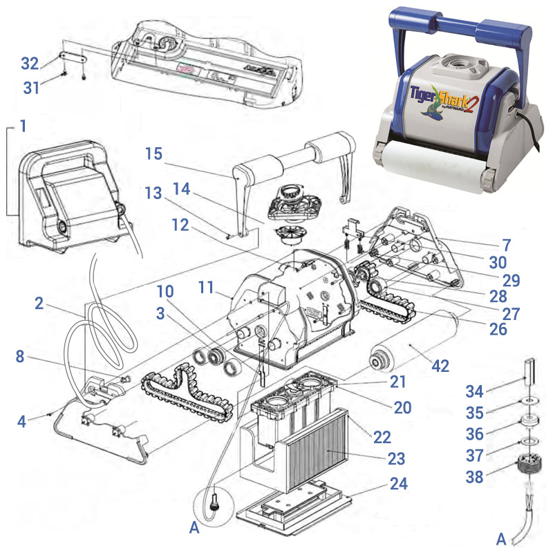 Ricambi per robot Aquavac-Hayward TIGER SHARK2