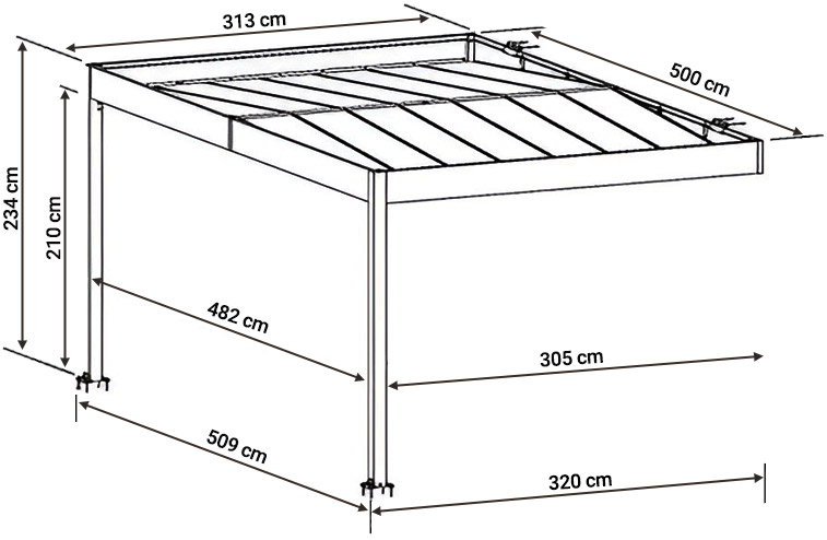 dimensioni tettoia per auto ponente wall