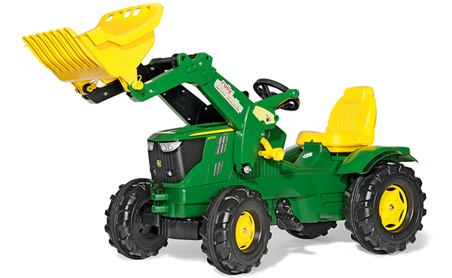 TRATTORE PER BAMBINI A PEDALI JOHN DEERE CON RUSPA