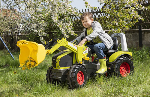 Trattore a pedali per bambini CLAAS ruspa removibile