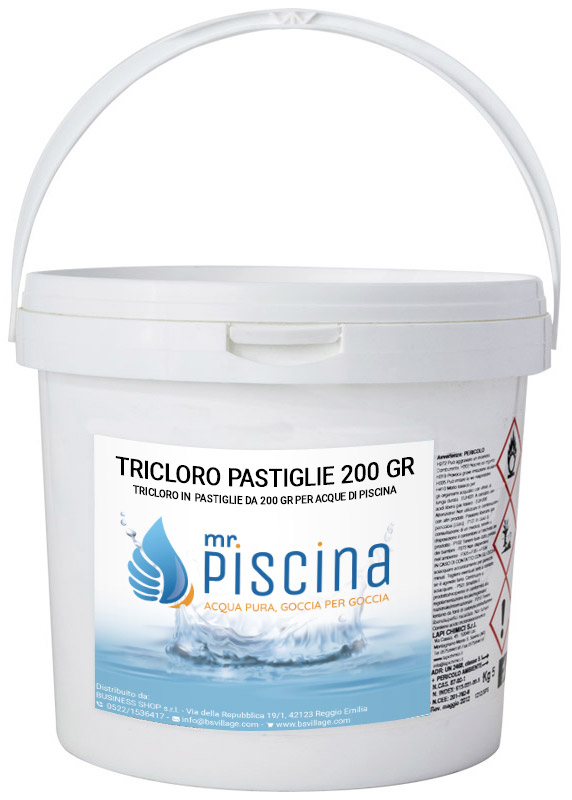 TRICLORO 90% in PASTIGLIE 200 gr per piscina