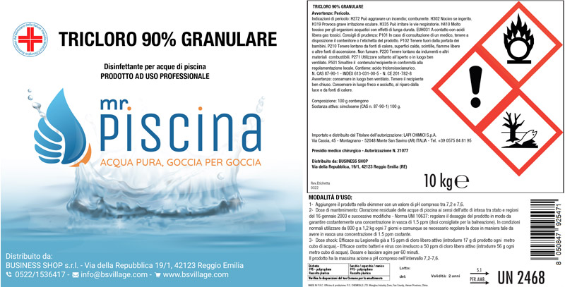 TRICLORO 90% GRANULARE per piscina