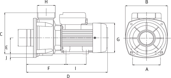 Schema Pompa per idromassaggio WIPER0 Espa - da 0.33 a 1 HP Raccordi 5.7 cm