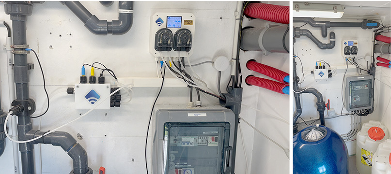 Esempio di installazione Centralina con Pompe dosatrici pH e Cloro