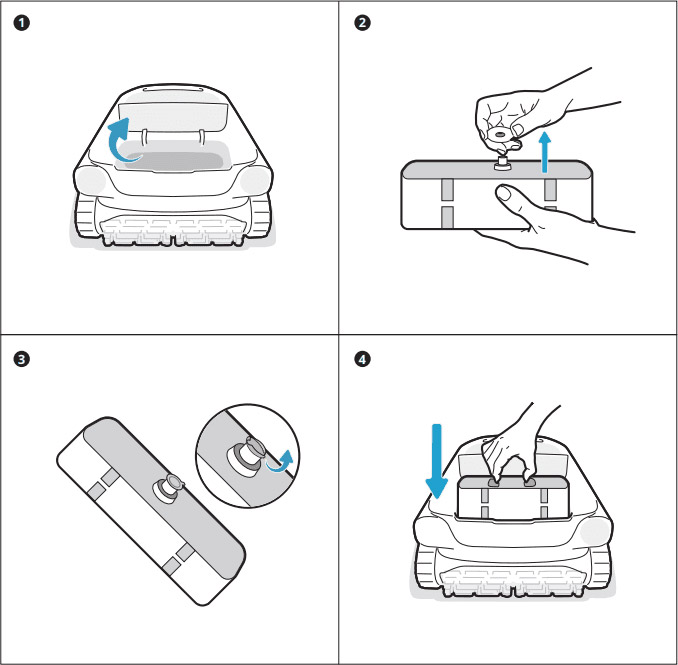 Installazione cartuccia agente chiarificatore naturale per robot piscina Beatbot AquaSense