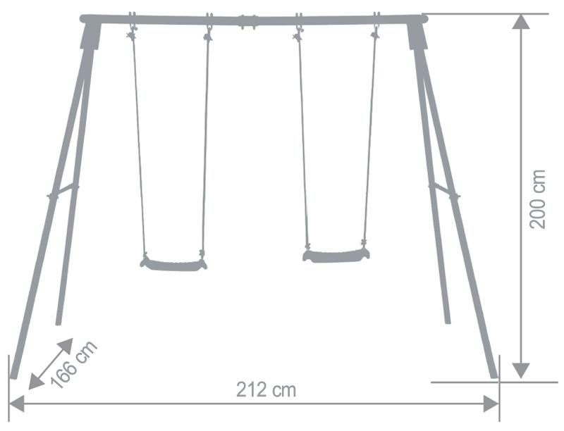 Dimensioni altalena CANDY 2 PLUS by Garlando