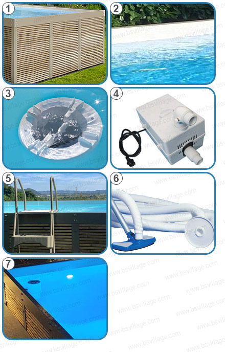 Componenti piscina fuori terra Antea con filtrazione ecologica BOA