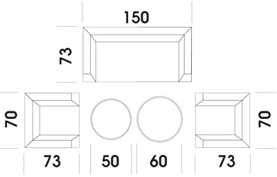 Salotto da giardino ARIANNA in alluminio
