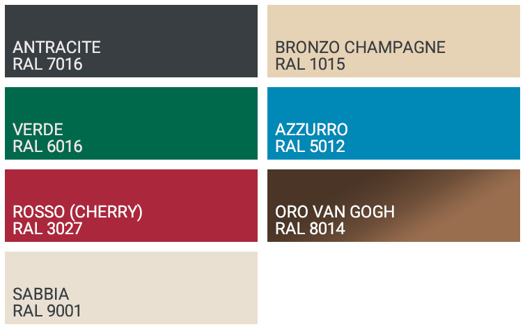 Colori docce alluminio by Arkema