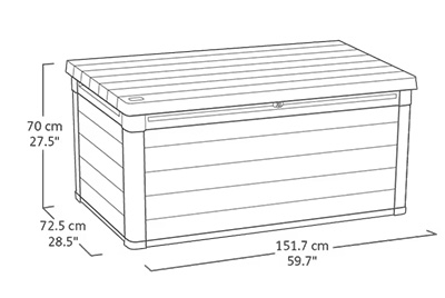 Baule in resina DECO 150G dimensioni