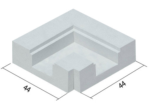 Bordo sfioratore alleggerito angolo rovescio con fessura Eaim per piscina