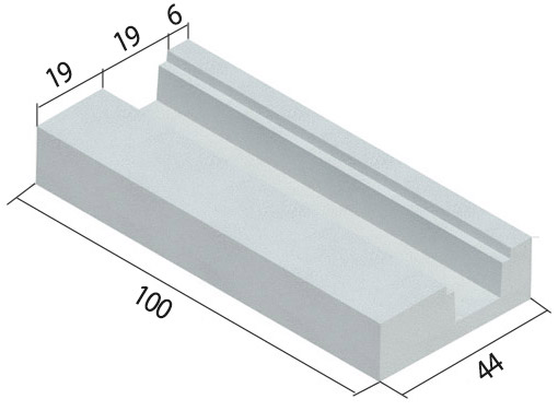 Bordo sfioratore alleggerito dritto con fessura Eaim per piscina