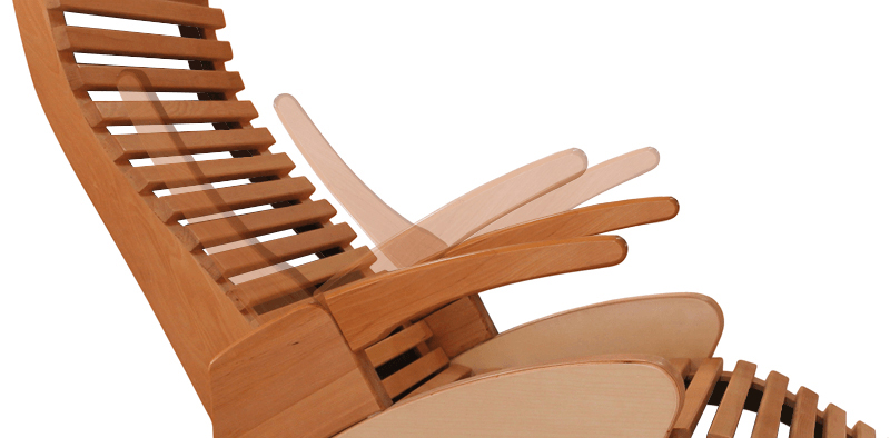 Poltrona relax reclinabile ALTO CONFORT in legno massello