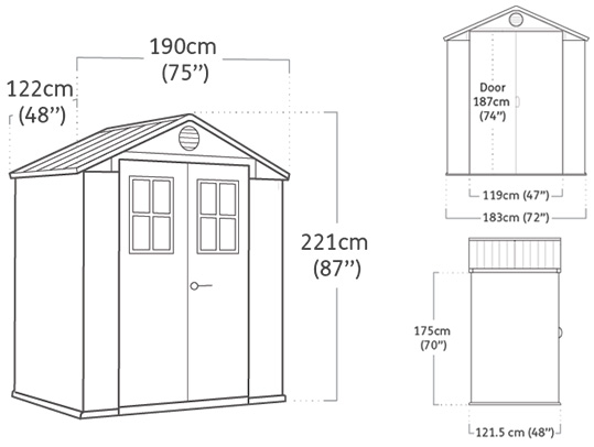 Casetta da giardino in resina Keter Darwin 6x4 dimensioni