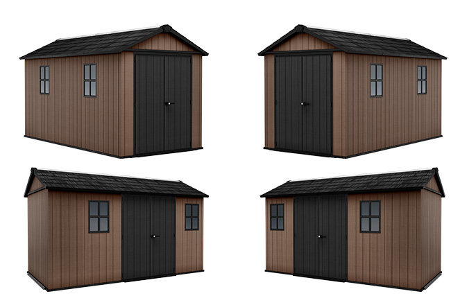 4 configurazioni Casetta da giardino in resina Keter Newton+ 1375/7513