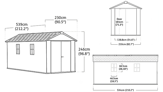 Casetta da giardino in resina Keter Newton+ 7517 dimensioni