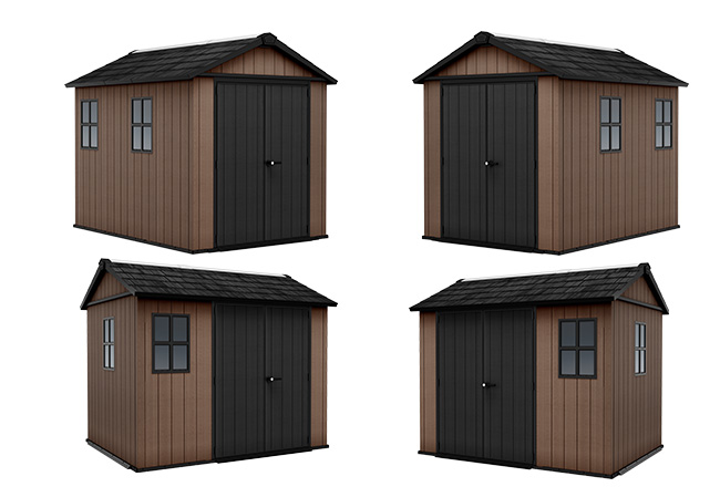 4 configurazioni Casetta da giardino in resina Keter Newton+ 775/757