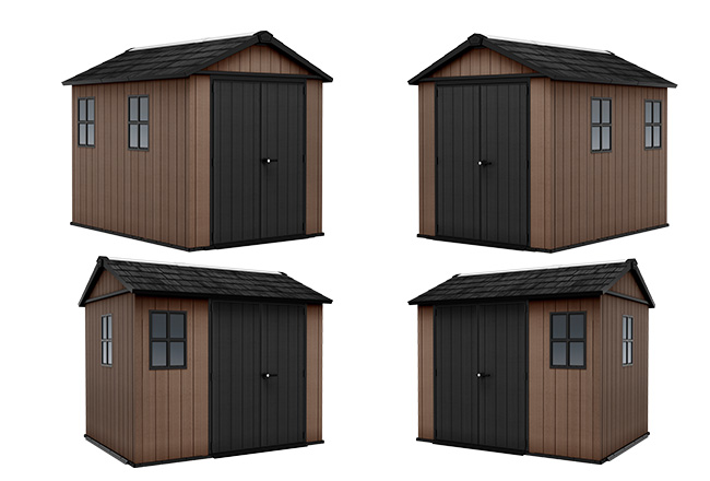 4 configurazioni Casetta da giardino in resina Keter Newton+ 975/759