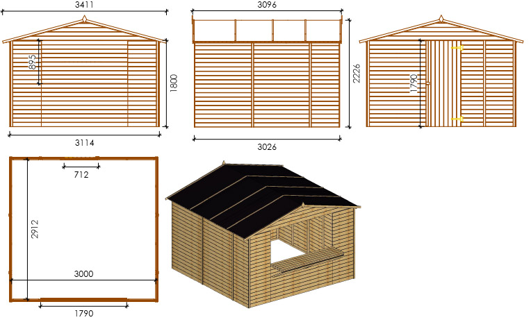 Chiosco in legno di abete MIAMI 