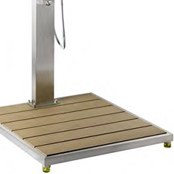 Doccia per piscina STEEL DESIGN con lavapiedi, doccetta e pedana