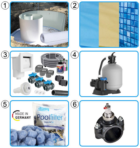 Piscina interrata CLIO 600 - Ã˜ 6,00 x h 1,50 m KIT EASY